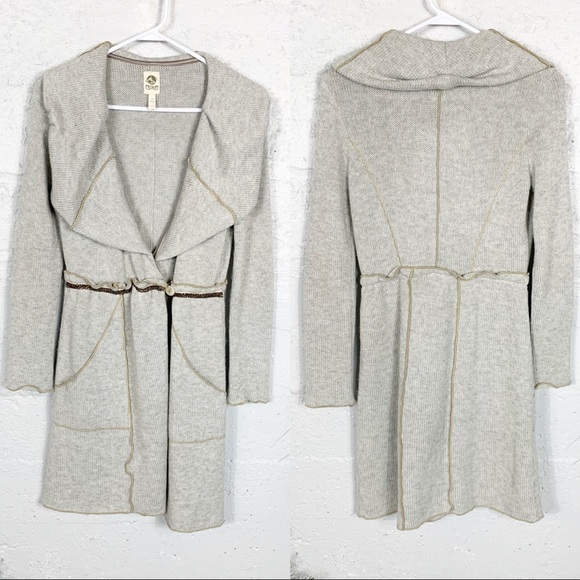 Anthropologie Tiny Shawl Collar Long Cardigan - Picture 4 of 8